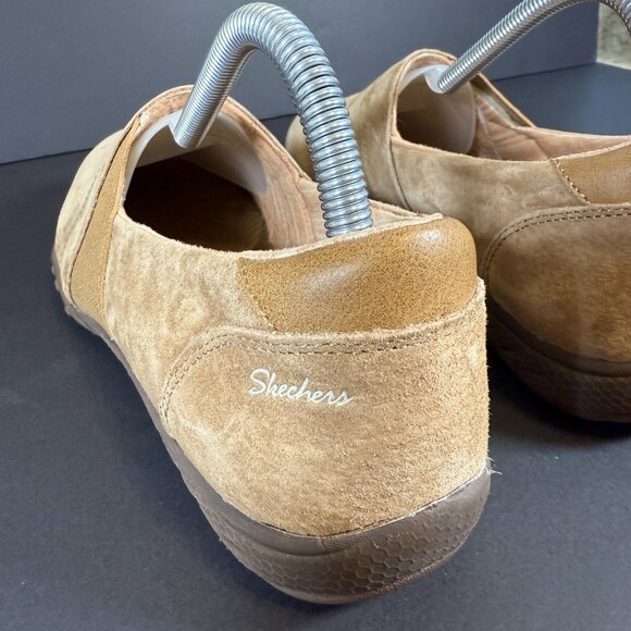 SKECHERS Women's Suede Slip On Shoes 9 Relaxed Fit Memory Foam air Cooled NEW - Picture 6 of 9